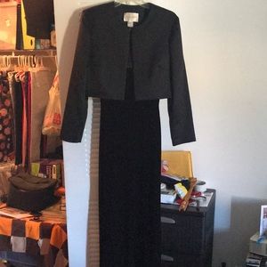 Black gown with black jacket cover up